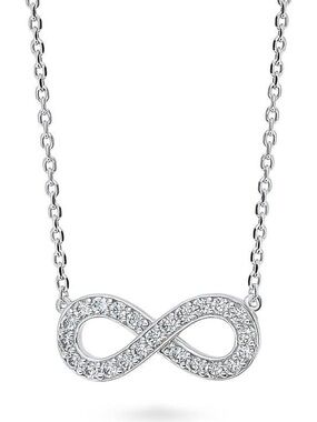 🔶3/$50🔶 BERRICLE 925 stamped Silver Infinity Pendant Necklace, cuz, rhodium